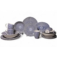 Сервиз столовый на 4 персоны 19 предметов Singapore Blue Claytan