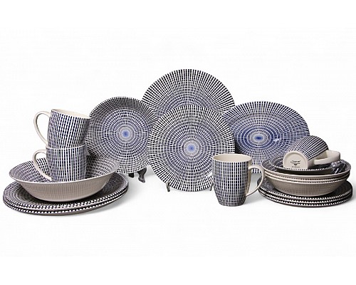 Сервиз столовый на 4 персоны 19 предметов Singapore Blue Claytan Сервиз столовый на 4 персоны 19 предметов Singapore Blue Claytan