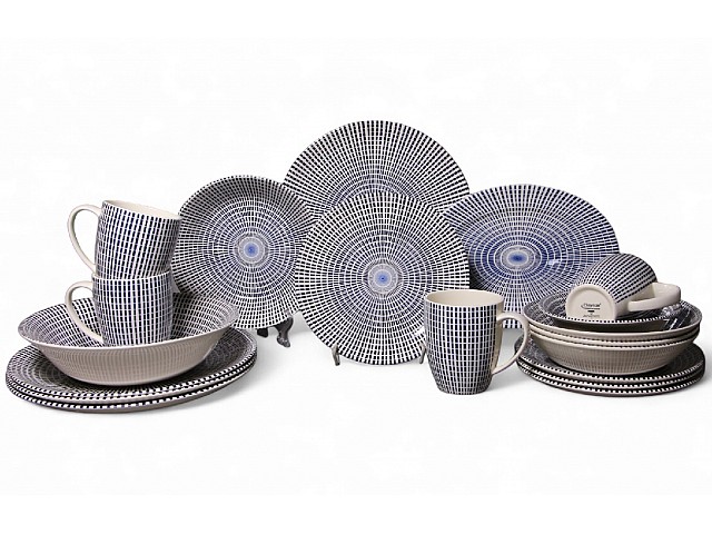 Сервиз столовый на 4 персоны 19 предметов Singapore Blue Claytan