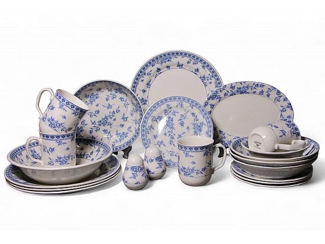 Сервиз столовый на 4 персоны 21 предмет Rose Cluster Blue Claytan