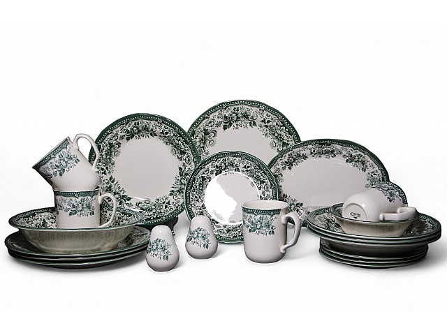 Сервиз столовый на 4 персоны 21 предмет DIANA Rose Jade Green Claytan