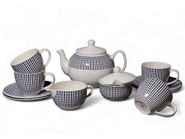 Чайный набор на 4 персоны 11 предметов Singapore Blue Claytan