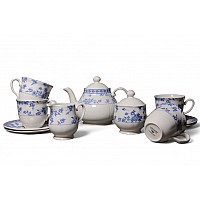 Чайный набор на 4 персоны 11 предметов Rose Cluster Blue Claytan