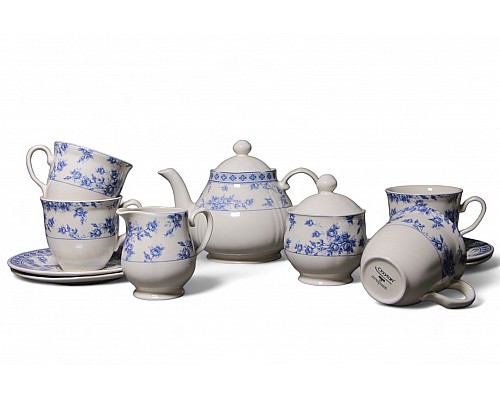 Чайный набор на 4 персоны 11 предметов Rose Cluster Blue Claytan