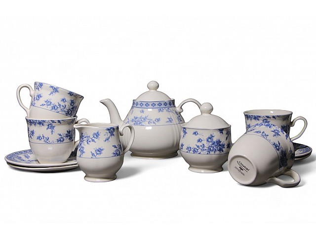 Чайный набор на 4 персоны 11 предметов Rose Cluster Blue Claytan