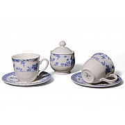 Набор из двух чайных пар с сахарницей 5 предметов Rose Cluster Blue Claytan