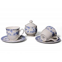 Набор из двух чайных пар с сахарницей 5 предметов Rose Cluster Blue Claytan