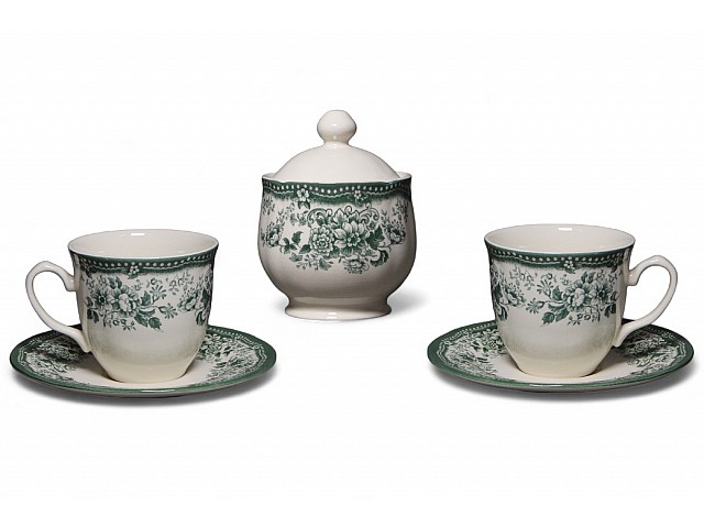 Набор из двух чайных пар с сахарницей 5 предметов 240 мл DIANA Rose Jade Green Claytan