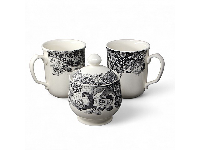 Набор из двух кружек с сахарницей 3 предмета Rome Grey Claytan