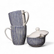 Набор из двух кружек с сахарницей 3 предмета 360 мл Singapore Blue Claytan