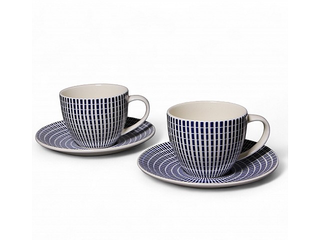 Набор из двух чайных пар 4 предмета 240 мл Singapore Blue Claytan