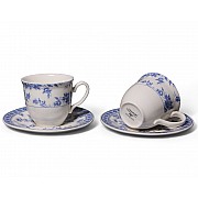 Набор из двух чайных пар 4 предмета Rose Cluster Blue Claytan