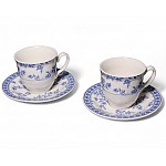 Набор из двух чайных пар 4 предмета Rose Cluster Blue Claytan