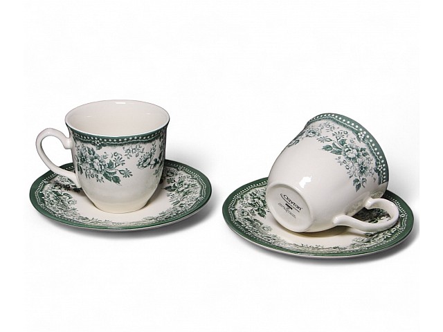 Набор из двух чайных пар 4 предмета 240 мл DIANA Rose Jade Green Claytan