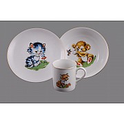 Детский набор посуды Leander Зверята 3 предмета