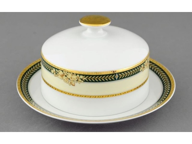 Масленка круглая Leander Сабина 0711 Фрукты на зеленой ленте 0,25кг