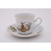 Чашка низкая с блюдцем Leander Мэри-энн Охота 0,20л