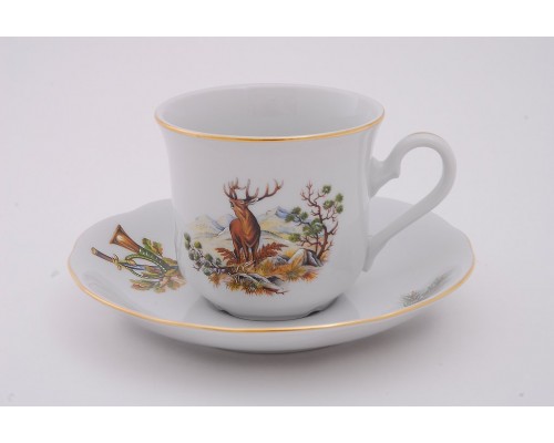 Чашка низкая с блюдцем Leander Мэри-энн Охота 0,20л