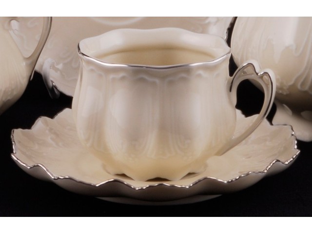 Чашка с блюдцем Leander Виктория Слоновая кость 0,2л