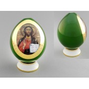 Яйцо на подставке пасхальное Leander Спаситель зеленое 20125012-295B