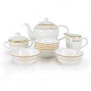 Чайный сервиз казахский Искандер Акку 9 предметов