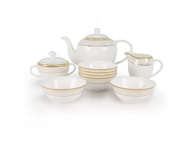 Чайный сервиз казахский Искандер Акку 9 предметов