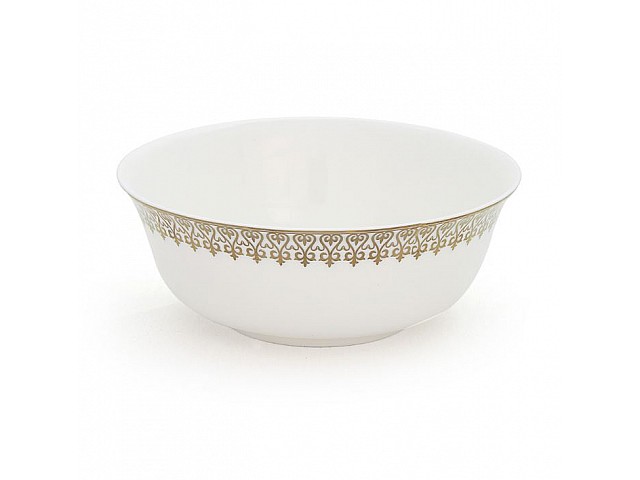 Тарелка суповая Белый с золотом Акку 500 мл