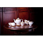 Чайный сервиз с пиалами Белый с золотом Акку на 6 персон 9 предметов