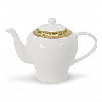 Чайный сервиз с пиалами Белый с золотом Акку на 6 персон 9 предметов