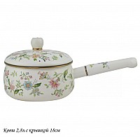 Ковш эмалированный Magnolia Lenardi 2,8 л с крышкой 18 см