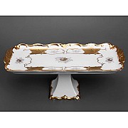 Рулетница 36см на ножке Weimar Porzellan Кленовый лист белый