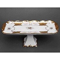 Рулетница 36см на ножке Weimar Porzellan Кленовый лист белый