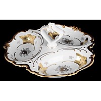 Менажница 31см Weimar Porzellan Кленовый лист белый