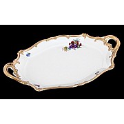 Блюдо овальное 37см Weimar Porzellan Мейсенский букет