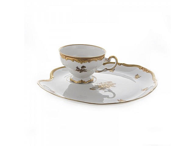 Набор чайный на 1 персону 2 предмета Weimar Porzellan Роза золотая-Эгоист