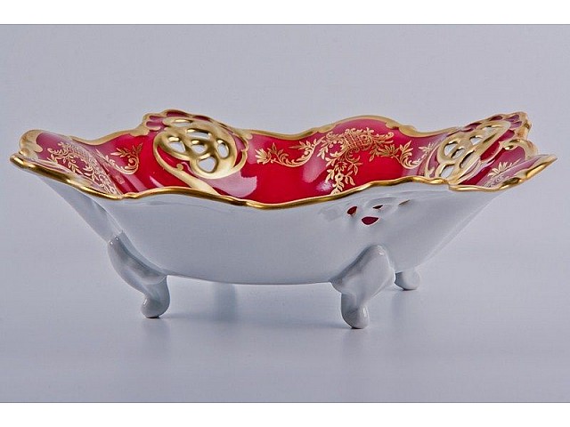 Сухарница 27 см Weimar Porzellan Ювел красный