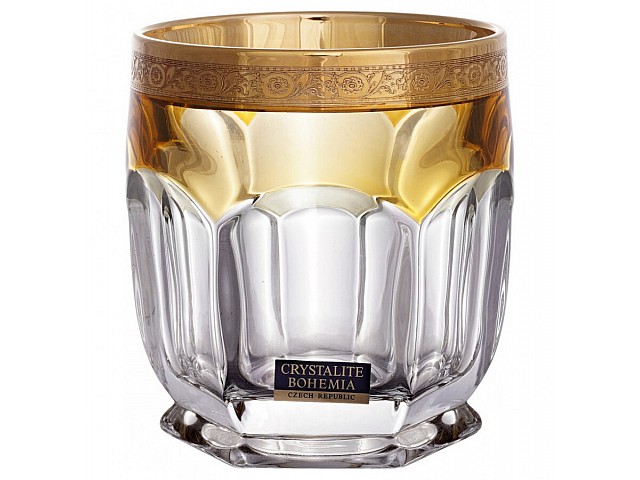 Набор стаканов для виски Сафари желтый 280 мл Bohemia Crystal 6 шт