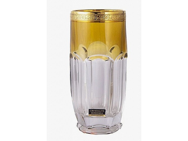 Набор стаканов для воды Сафари желтый 350 мл Bohemia Crystal 6 шт