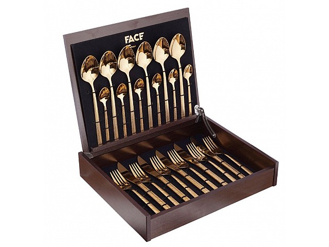 Набор столовых приборов Hera Gold Face на 6 персон 24 предмета