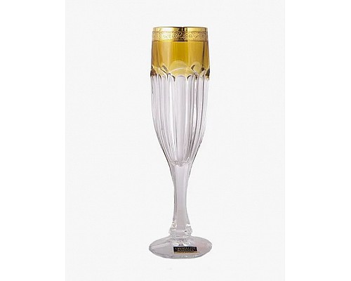 Набор фужеров для шампанского Bohemia Crystal Сафари желтые 6 шт