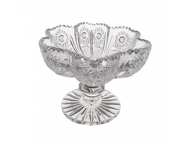 Конфетница 15 см цветок на ножке Glasspo Bohemia