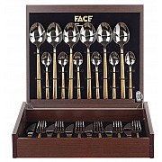 Набор столовых приборов Hera Gold Platina Face на 6 персон 24 предмета