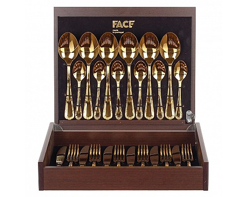 Набор столовых приборов Croise Gold Face на 6 персон 24 предмета
