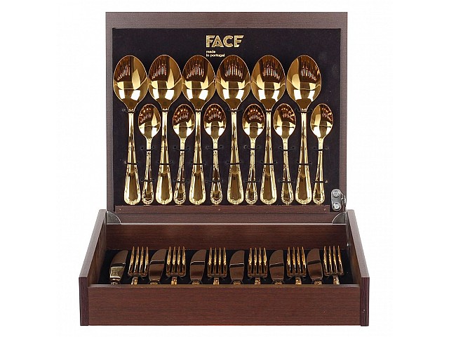 Набор столовых приборов Croise Gold Face на 6 персон 24 предмета