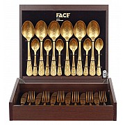 Набор столовых приборов Antique Gold матовый Face на 6 персон 24 предмета
