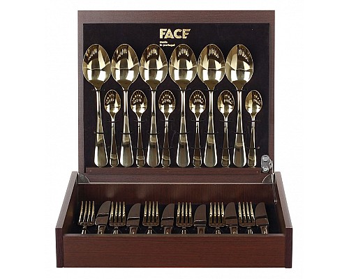 Набор столовых приборов Invicta Gold Face на 6 персон 24 предмета
