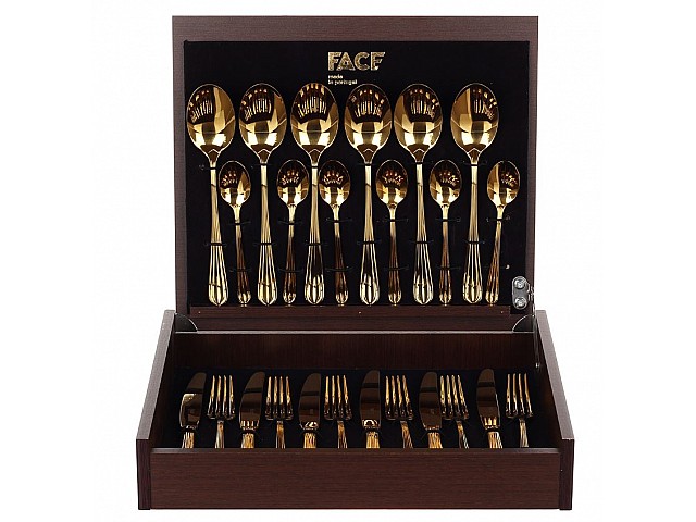 Набор столовых приборов Fly Gold Face на 6 персон 24 предмета 
