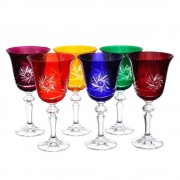 Набор бокалов для вина 220 мл Цветной хрусталь Bohemia 6 шт