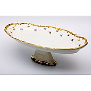 Блюдо овальное на ножке Мейсенский цветок Weimar Porzellan 50 см