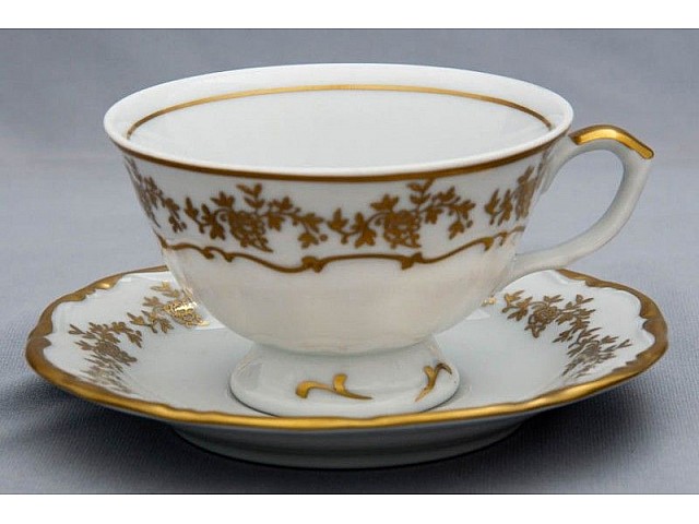Набор чашек для чая Барокко золото 200 мл на 6 персон